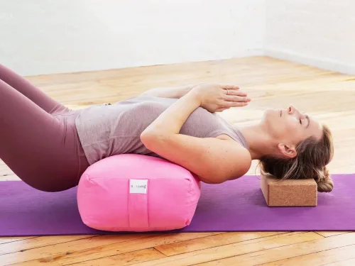 Vista 152 de Sol Living Almohada de yoga rectangular para meditación, accesorios de meditación de algodón, almohada de meditación restaurativa de yoga, almohada