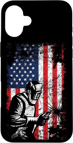 Vista 23 de Welder Gifts - Funda de soldadura patriótica con bandera estadounidense para iPhone 17