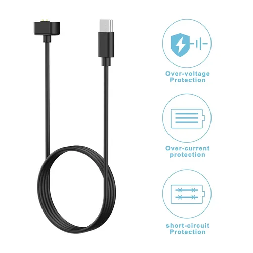 Vista 6 de Wanme Paquete de 2 cables de carga magnéticos de repuesto para Amazfit Band 7 (USB C + USB A)