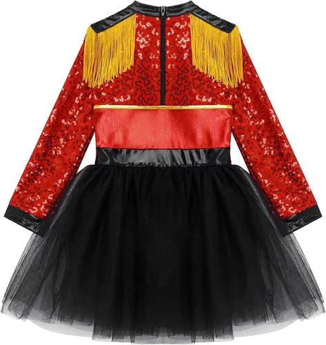 Vista 7 de CHICTRY Disfraz brillante de Halloween para baile de Navidad, disfraz de mago circo, disfraz de carnaval para niños y niñas