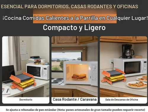 Vista 6 de MACONEE Sandwichera para microondas y prensa panini, sartén antiadherente para microondas y placa para verduras para queso crujiente a la parrilla
