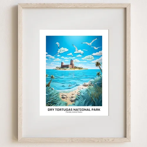 Vista 5 de Susie Arts 8 x 10 sin marco seco Tortugas Parque Nacional Papel 3D Paisaje Imagen Fotografía Natural Escénica Geográfica Arte Impresión Póster