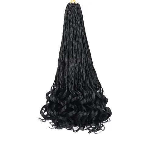 Vista 48 de Cabello para Trenzas Rizo Francés Color 1 Trenzas de Ganchillo Rizo Francés 10 Pulgadas Trenzas de Caja Cabello de Ganchillo para Mujeres y Niños