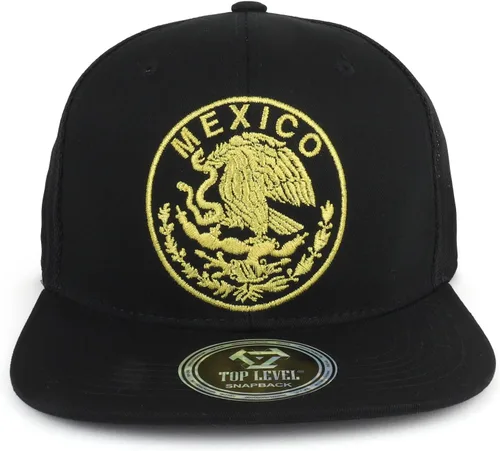 Vista 2 de Trendy Apparel Shop Gorra de malla bordada con diseño de águila de la Ciudad de México