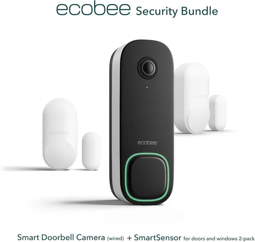 Vista 10 de ecobee Paquete de Seguridad con Cámara de Timbre Inteligente (Cableado) + SmartSensor para Puertas y Ventanas (Paquete de 2)