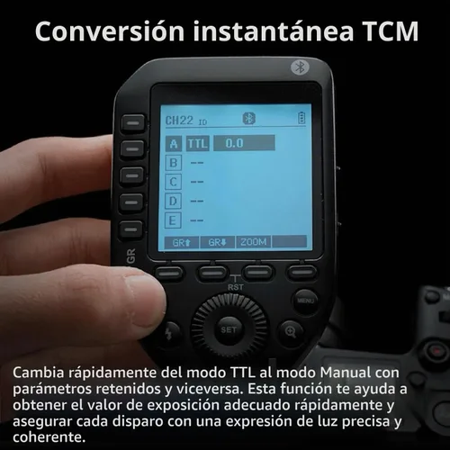Vista 5 de Godox XProII XProII-N Disparador de flash inalámbrico para cámara Nikon, transmisor de flash inalámbrico 2.4G HSS 1/8000S, conexión Bluetooth