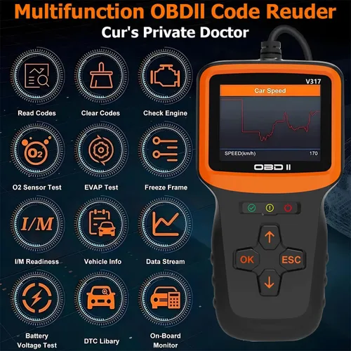 Vista 6 de Zpana Escáner OBD2 para Coche, Herramienta de Diagnóstico, Lector de Códigos de Fallas del Motor del Vehículo, Limpieza de Datos, Disposición I/M