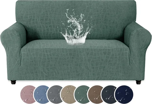 Vista 8 de MAXIJIN Funda impermeable para sillón de sala de estar, 1 pieza elástica con brazos, protector de muebles lavable para perros y mascotas (S, café)