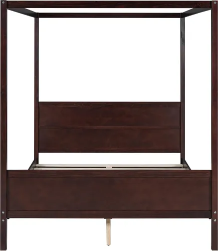 Vista 5 de Harper & Bright Designs Marco de cama moderno tamaño Queen, plataforma de madera con cabecera y estribo, soporte de listones, no necesita somier
