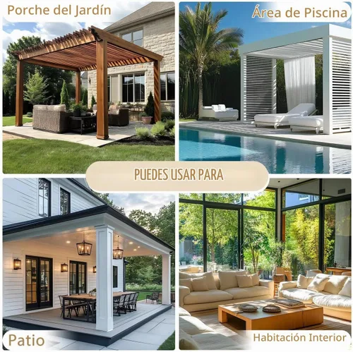 Vista 8 de HDCAXKJ Cortinas impermeables para exteriores para patio con cremallera superior e inferior, cortinas térmicas de privacidad con ojales, 2 paneles