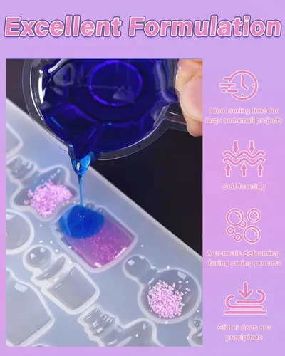 Vista 5 de Kit de Resina UV ButiResin 300g, Resina UV Transparente - Curado Rápido, Cristalino, Inodoro, Baja Viscosidad y Tipo Duro, Kit de Resina UV