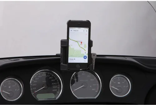 Vista 4 de Ciro 50317 Soporte para Smartphone/GPS (Montura negra sin cargador para modelos de Touring Flht/Flhx)