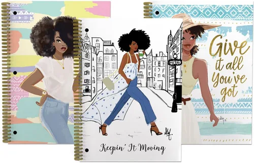 Vista 8 de African American Expressions Juego de cuadernos – Paquete de 3 diarios a juego – 1 materia, juego de cuadernos de una sola sección, encuadernado