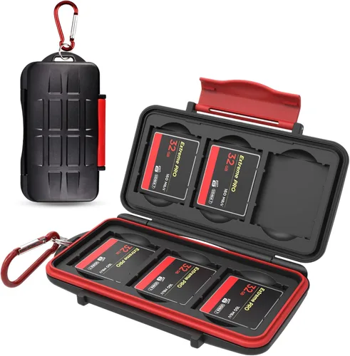 Vista 11 de Kiorafoto Estuche Porta Tarjetas SD SDHC SDXC de 12 Ranuras Profesional, Resistente al Agua, Anti-Shock, Protector de Almacenamiento de Tarjetas