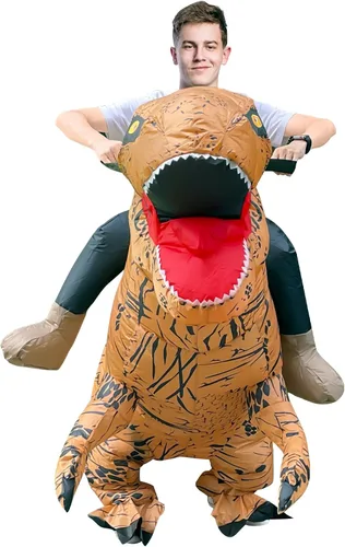 Vista 2 de GOSEN Disfraz inflable para adultos disfraz inflable de dinosaurio de Halloween para adultos disfraces inflados para hombres y mujeres