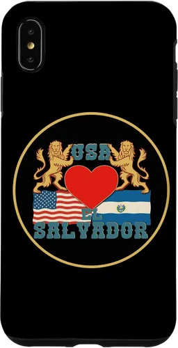 Vista 7 de iPhone 14 Bandera de El Salvador y Estados Unidos, Funda Salvadoreña