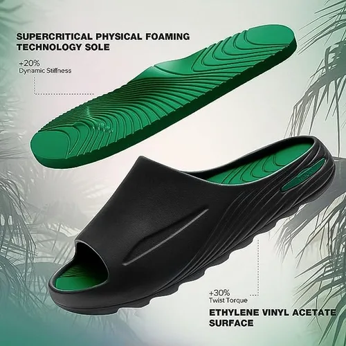 Vista 3 de FEINOAR Sandalias de baloncesto para hombre de tecnología suave con soporte de arco para alivio de fascitis plantar, recuperación deportiva, puntera
