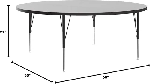 Vista 2 de Correll AM2448-REC-15 EconoLne - Mesa de actividades de melamina, 24 pulgadas x 48 pulgadas, parte superior de granito gris rectangular, patas