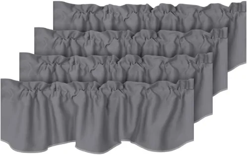 Vista 33 de H.VERSAILTEX - Cenefa de cortina opaca para ventanas de cocina, sala de estar/baño, para protección de la privacidad y decoración, con bolsillo
