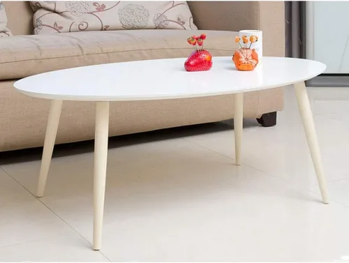 Vista 5 de SYALEO Mesa de Centro Nórdica Ovalada Mesa de centro pequeña Mesa auxiliar Mesa auxiliar de madera Mesa auxiliar de madera Mesa de té baja 41.3 *