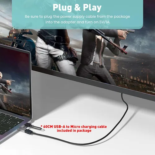Vista 8 de UANTIN Adaptador HDMI a DisplayPort, 4K @60Hz Uni-Direccional solamente - 1