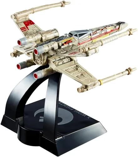 Vista 4 de Hot Wheels Star Wars Starships Select Premium Diecast X-Wing Fighter (Red Three) Variante de persecución de daño de batalla