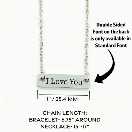 Vista 4 de Collar personalizado de barra para niña, joyería de zorro, regalo de Navidad para hija, regalo de cumpleaños, collar de zorro, regalo personalizado