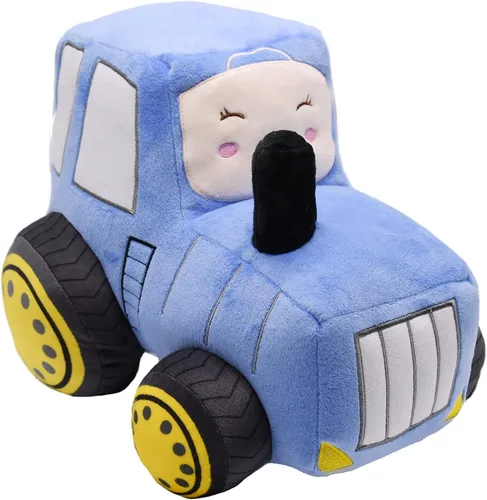 Vista 2 de Juguete de peluche de tractor de felpa suave, almohada de peluche súper linda, excelente regalo para niños o fiesta de cumpleaños de 12 pulgadas Azul
