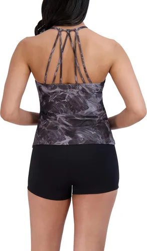 Vista 3 de Spyder Conjunto de traje de baño de tankini de espagueti estándar para mujer, con control de abdomen, de secado rápido, copa extraíble, correa