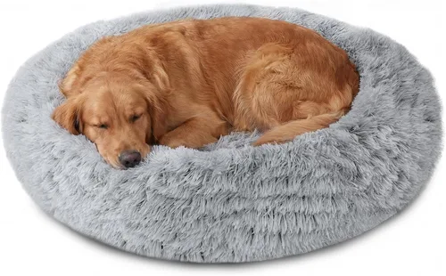 Vista 72 de JOLLYVOGUE - Cama calmante para perros y gatos pequeños y medianos, antiansiedad, redonda, suave, acogedora con parte inferior antideslizante