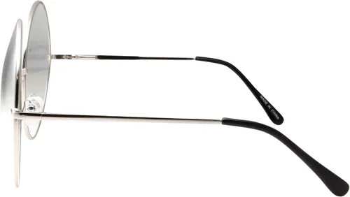 Vista 4 de grinderPUNCH XXL - Lentes de moda supergrandes con marco circular redondo transparente
