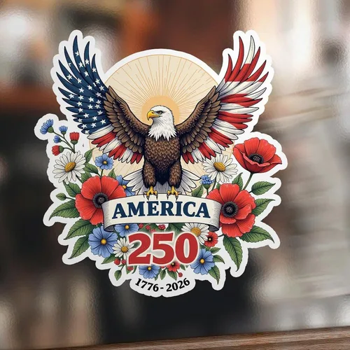 Vista 9 de ArogGeld Calcomanías para perros con el 250 aniversario de mercancía de Estados Unidos para automóviles América del 250 de julio, decoraciones