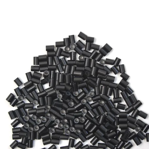 Vista 5 de 200 extensiones de cabello, micro anillos, enlaces, cuentas de anillo de cobre forradas de silicona, cuentas de cabello de 0.138 in para extensiones