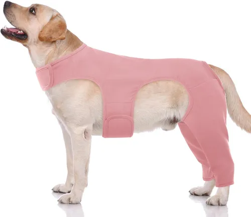 Vista 14 de ROZKITCH Manga para Perro para Patas Traseras, Manga para Mascotas para Evitar que el Perro Lame Heridas, Protector de Codo, Traje de Recuperación