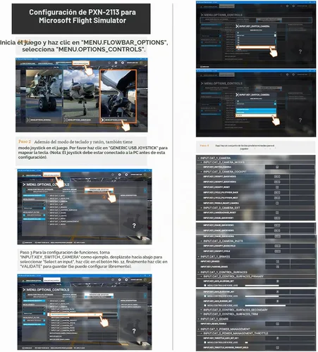 Vista 4 de Joystick de PC, Controlador de juego USB para simulador de vuelo con función de vibración y control de acelerador, PXN 2113 mando con cable