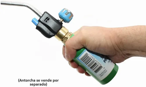 Vista 5 de Flame King Tanque cilíndrico de propano recargable vacío de 1/4 lb - Reutilizable y transportable - Opción de recarga segura y legal - Válvula