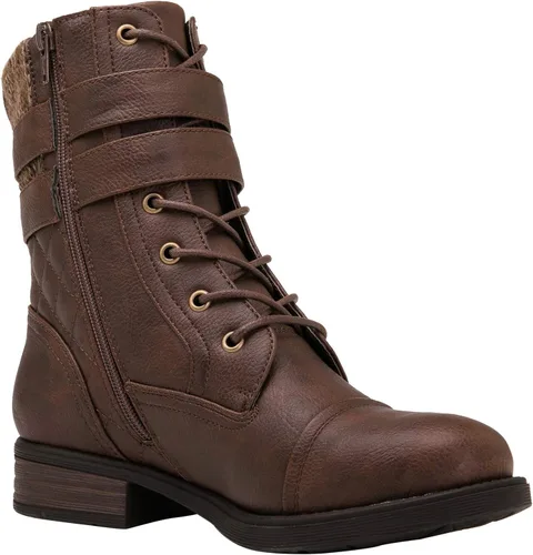 Vista 3 de GLOBALWIN Botines de tacón bajo con cordones para mujer