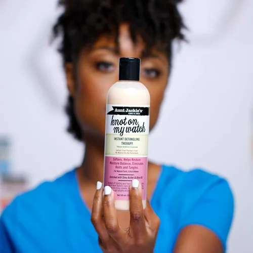 Vista 3 de Aunt Jackie's Curls and Coils Knot On My Watch Terapia Instantánea Desenredante para el Cabello para Rizos Naturales, Espirales y Ondas, Enriquecida