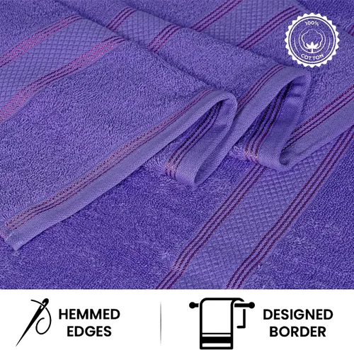 Vista 5 de Casa Lino Juego de 4 toallas de baño color lavanda (54 x 27 pulgadas) – Juego de toallas de baño grandes – Toallas de baño 100% algodón para baño