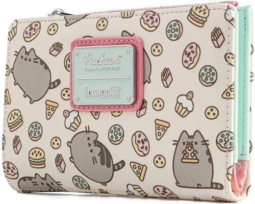 Vista 2 de Loungefly Pusheen The Cat Snacks - Cartera de piel sintética con estampado completo, Multi