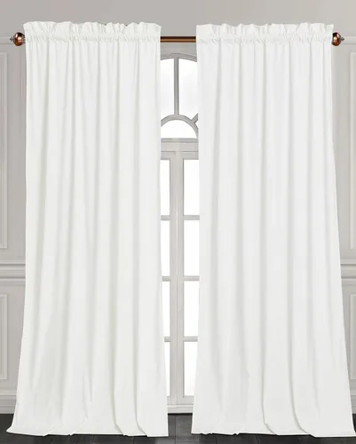 Vista 10 de Chezmoi Collection Lux - Juego de 2 paneles de cortinas de terciopelo triturado beige, 72 pulgadas de largo, para oscurecer la habitación, cortinas