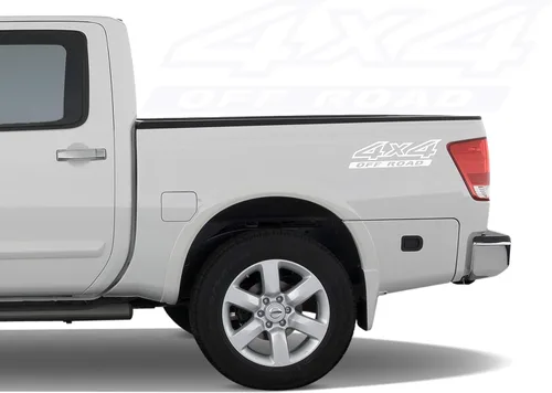 Vista 6 de 2 calcomanías de vinilo azules personalizadas 4x4 Off-Road para Nissan Titan King Crew Cab LE SE