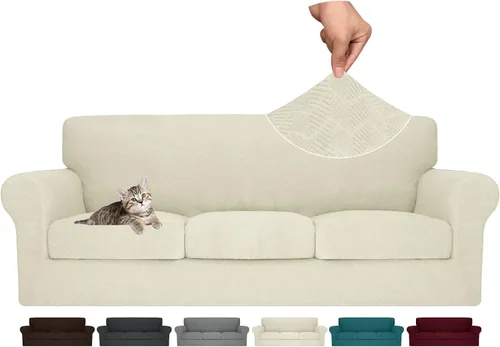 Vista 61 de MAXIJIN 2 piezas de fundas para silla con brazos, funda para silla de sofá para sala de estar, funda elástica para perros para una silla con 1 cojín