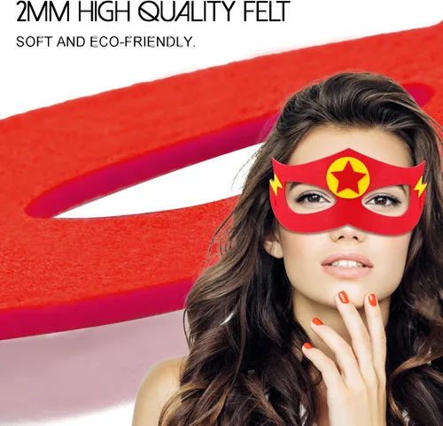 Vista 6 de iROLEWIN Capas y máscaras de superhéroes para adultos, disfraces de superhéroe para mujeres y hombres, regalos de fiesta de Halloween, regalos