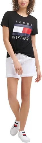 Vista 2 de Tommy Hilfiger Camiseta de rendimiento para mujer, camisetas gráficas de algodón ligero