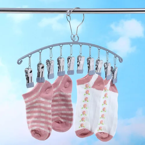 Vista 4 de Alipis Organizador de sombreros para percha, calcetines de metal para gorras de béisbol para armario con 20 clips, soporte para sombreros a prueba