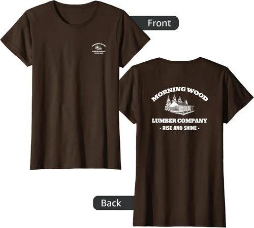 Vista 22 de Morning Wood Lumber Company - Camiseta con estampado de espalda delantera, Negro, S