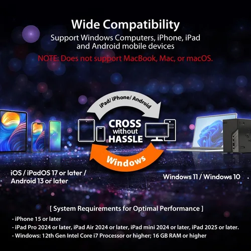 Vista 6 de j5create AeroDrop CrossLink Wireless Dongle - Compartir archivos instantáneos, fotos, teclado, mouse y pantalla entre iPhone/iPad/Android