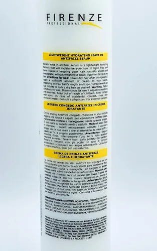Vista 2 de Firenze Professional Keratin (KAS) Suero Hidratante Antiencrespamiento 10.1 fl oz/10.1 fl oz - Tratamiento suavizante y brillo para cabello seco