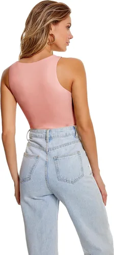 Vista 4 de Paquete de 3 camisetas cortas sin mangas con espalda cruzada halter recortadas sexy básica para mujer